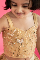 Crush golden lehenga set